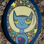 Blue Astrokitty on Wood
