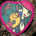 Thick-n-Thin on Wooden Heart
